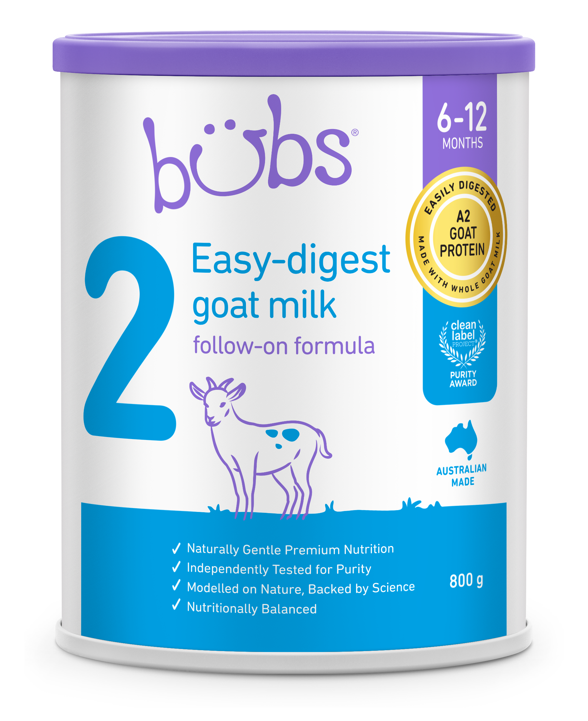 Bubs Easy-digest goat milk follow-on formula 2 800g