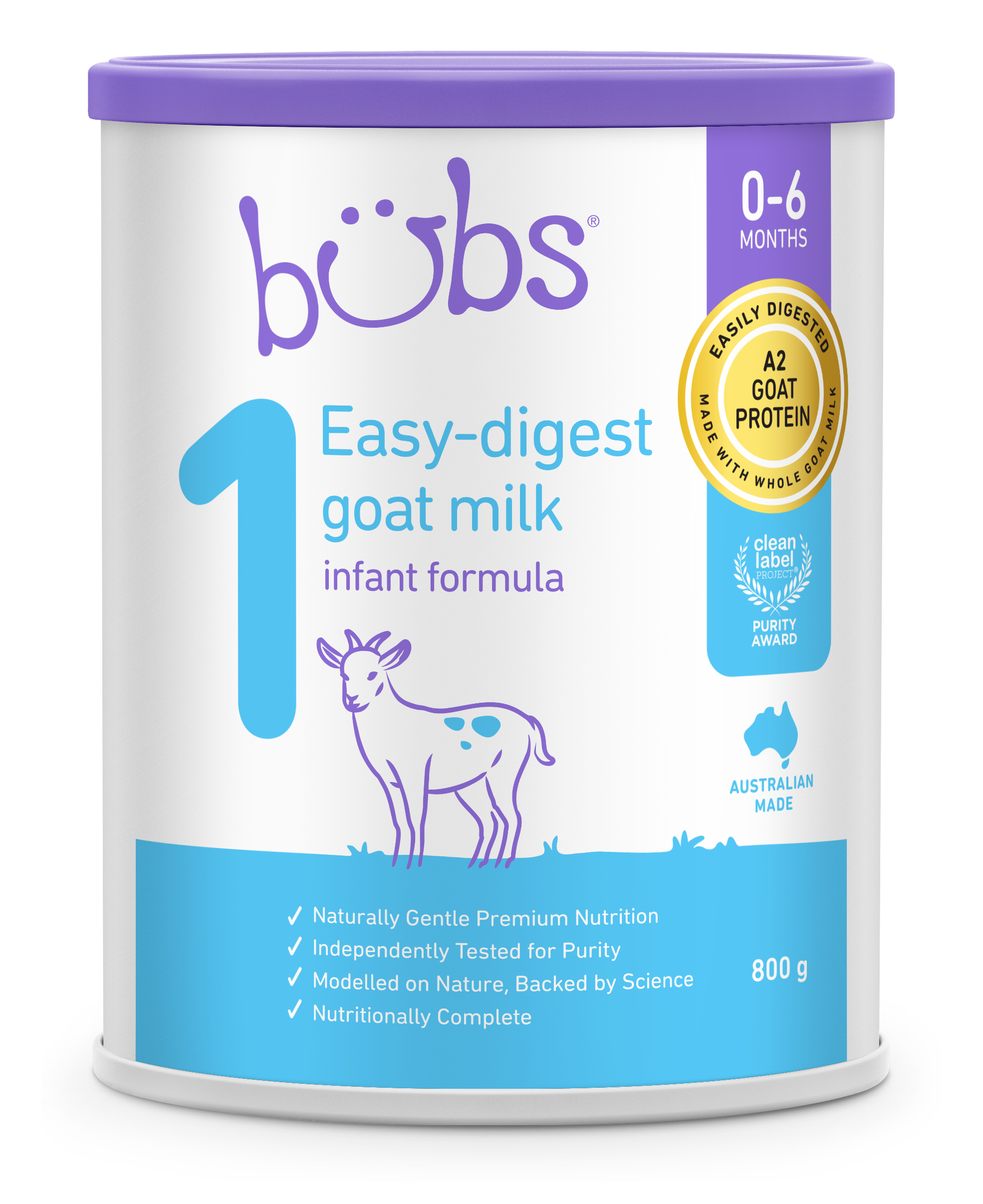 Bubs Easy-digest goat milk infant formula 1 800g