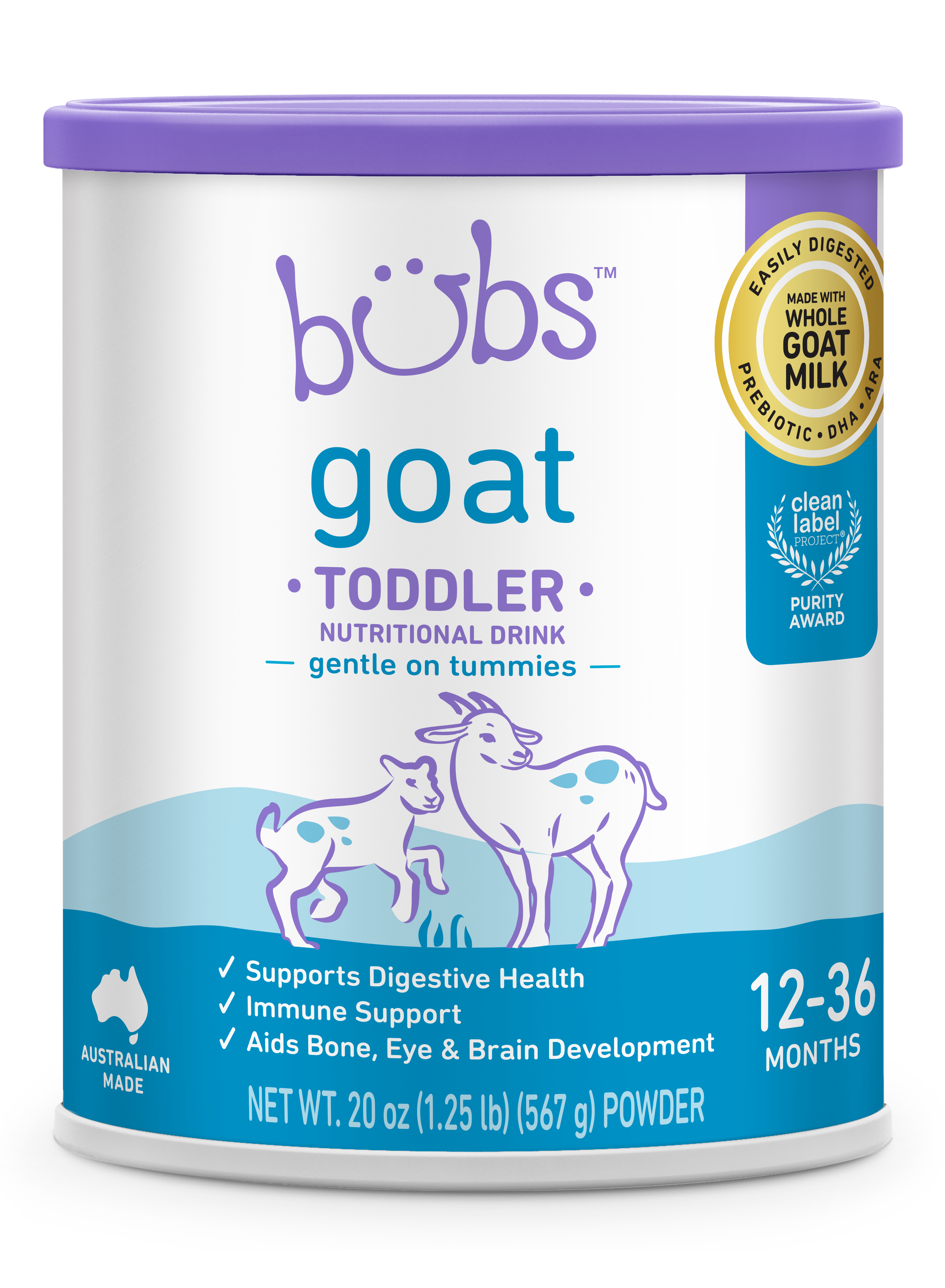 Bubs Goat Milk Toddler Drink 567g/ 20oz