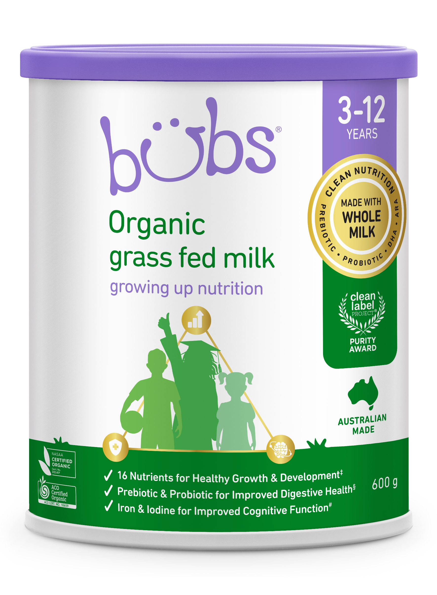 Bubs Organic Grass-Fed Growing Up Nutrition 600g