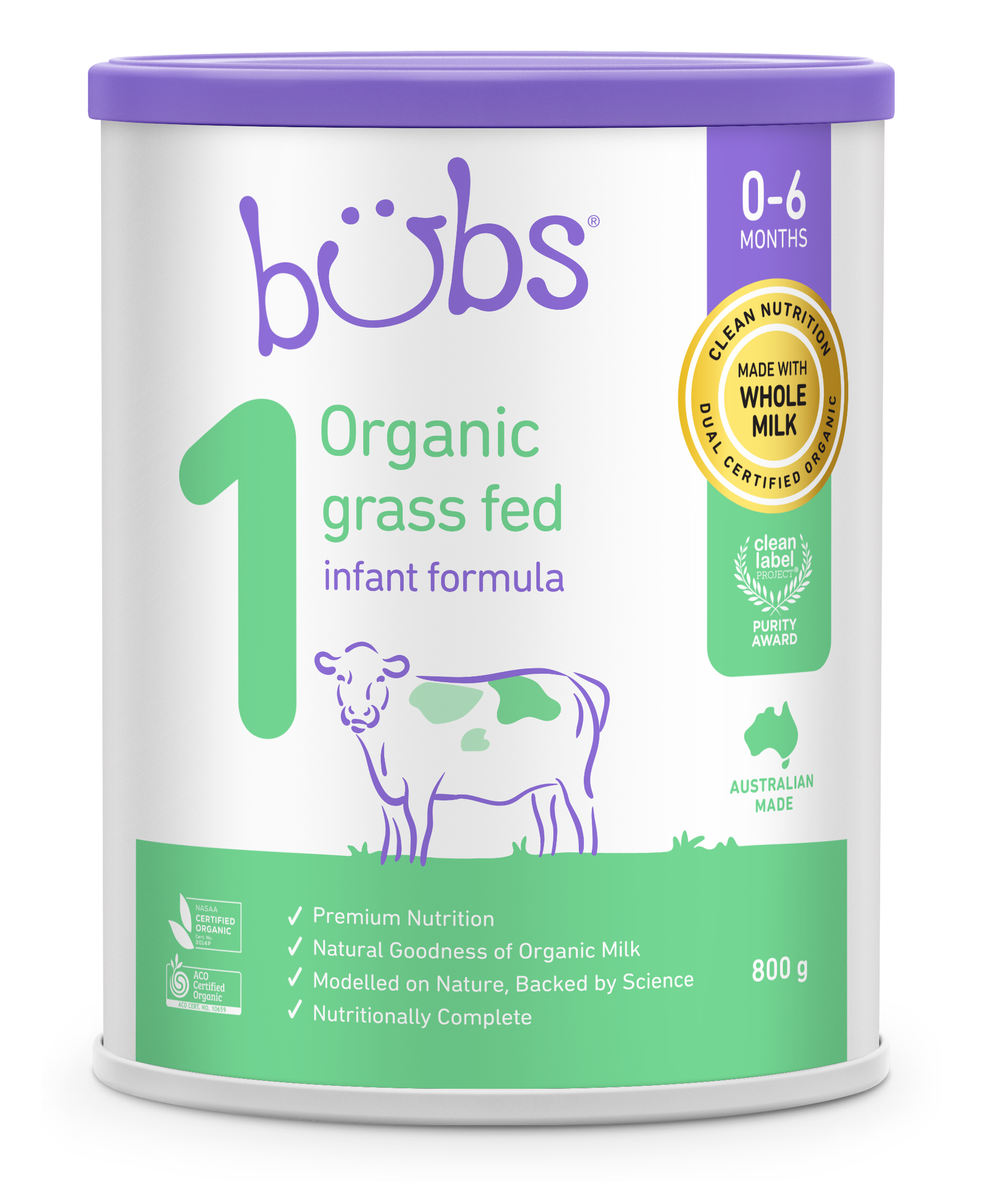 Bubs Organic grass fed infant formula 1 800g