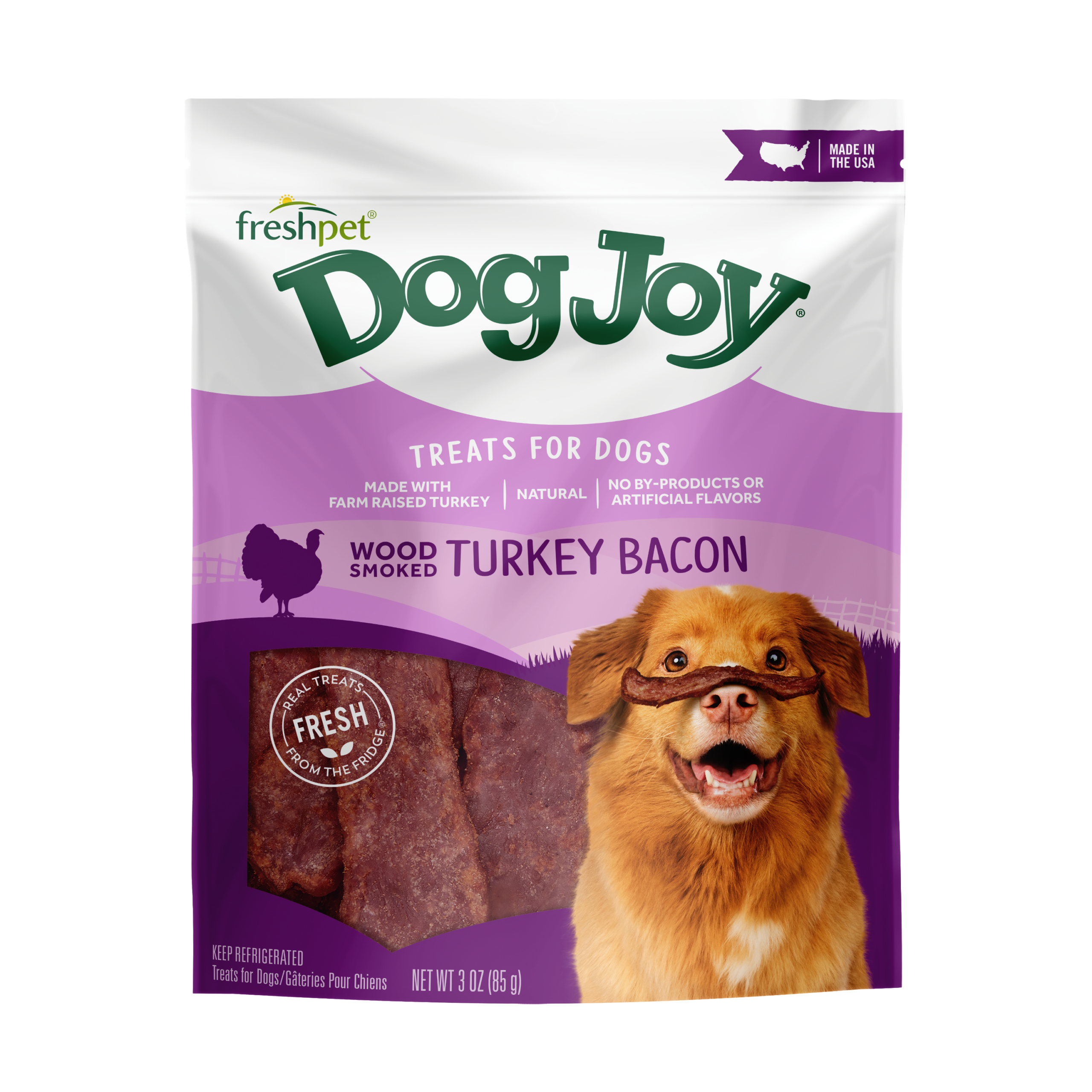 FRESHPET DOG JOY TREATS TURKEY BACON 3 OZ