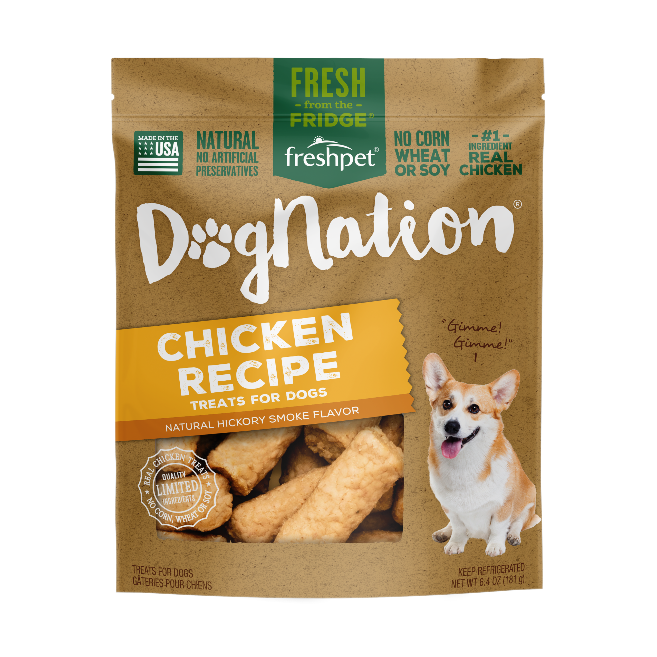 FRESHPET DOG NATION TREATS CHICKEN 6.4 OZ