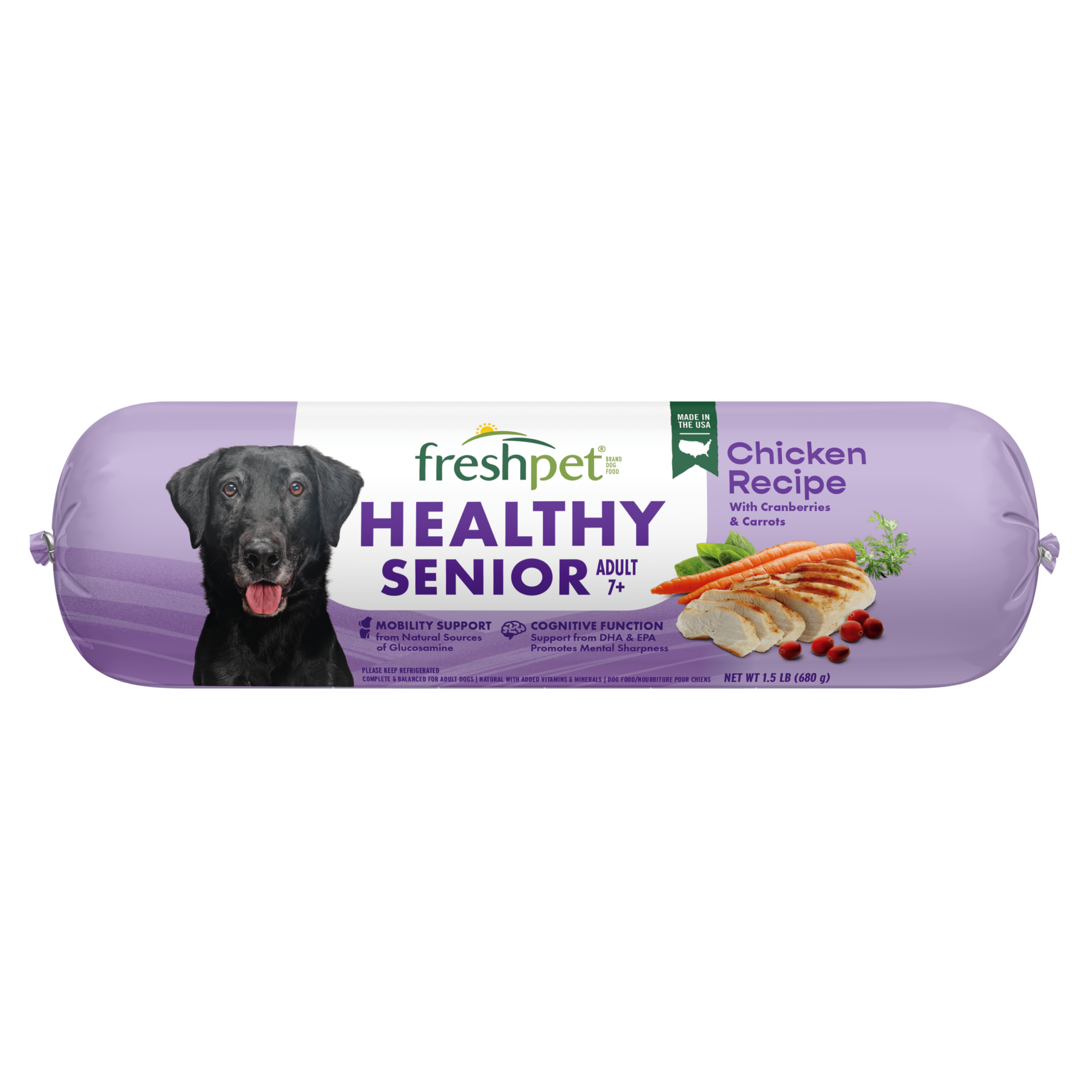FRESHPET SELECT HEALTHY SENIOR DOG ROLL CHICKEN RECIPE 1.5 LB
