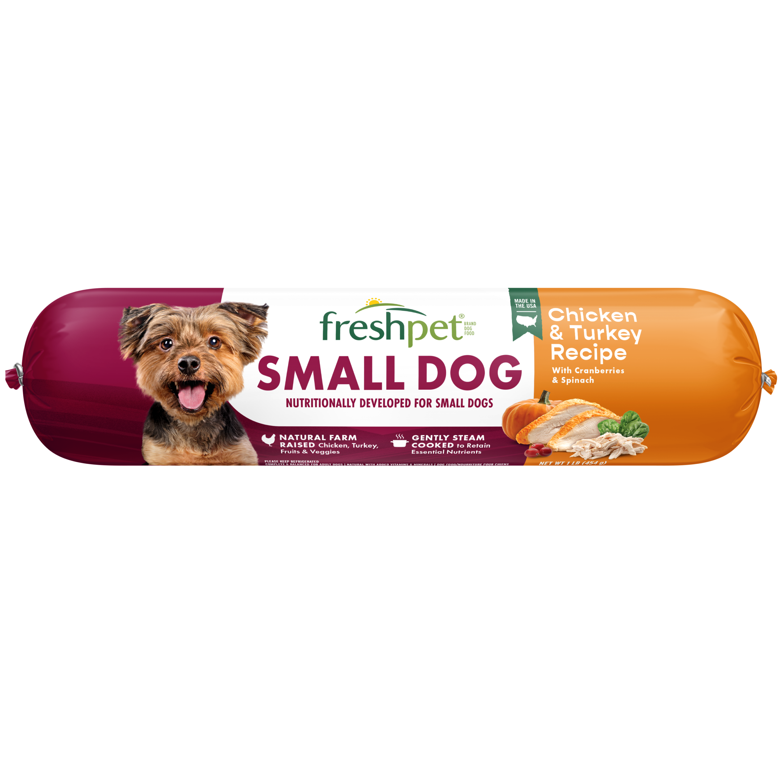 FRESHPET SELECT SMALL DOG ROLL CHICKEN & TURKEY RECIPE 1 LB