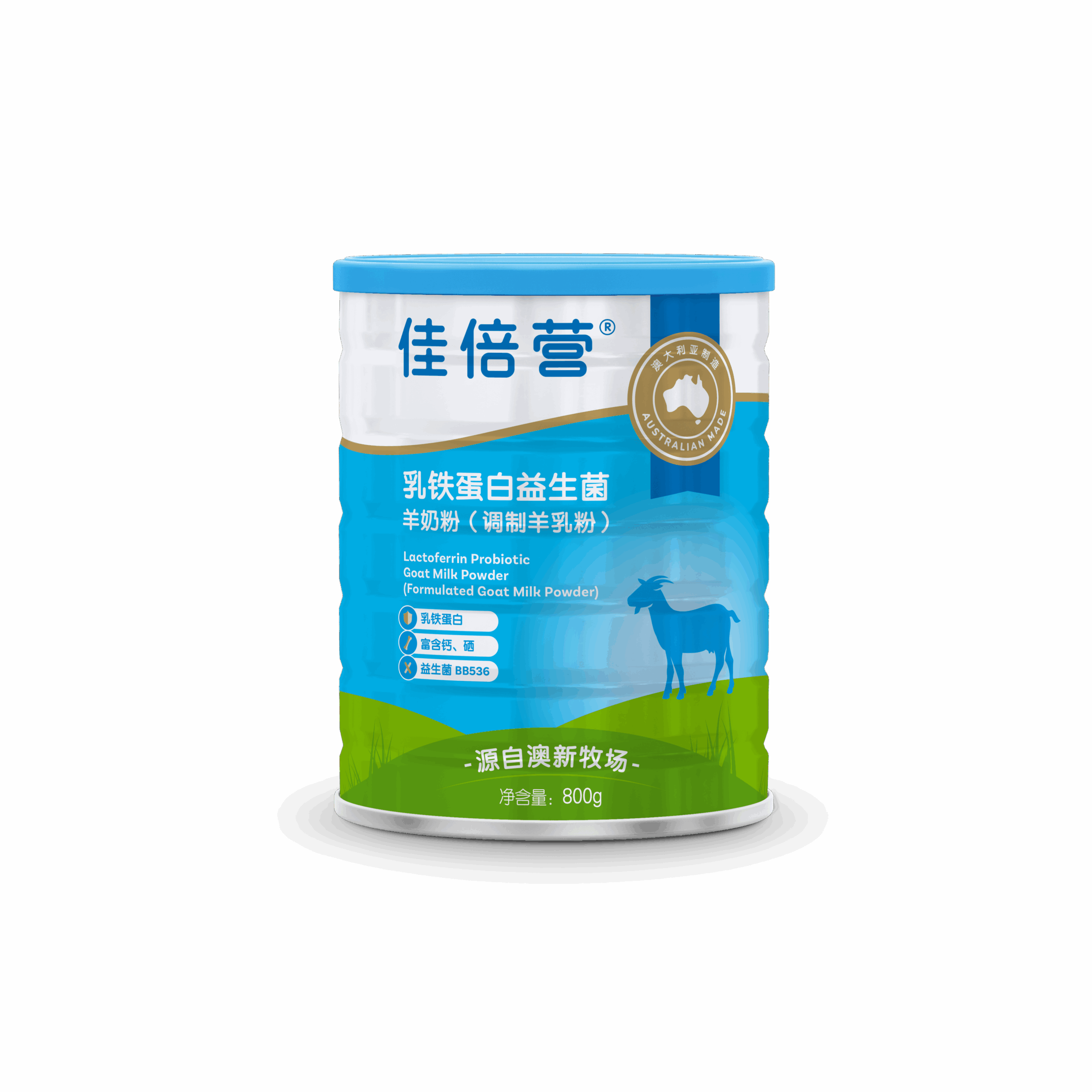 Jia Bei Ying Goat Milk Lactoferrin, Probiotic Formulated Goat Milk Powder (800g)