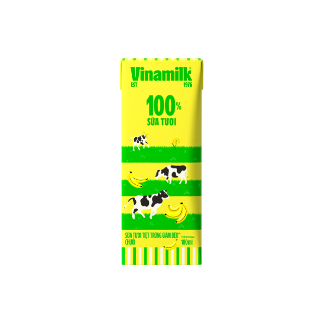 Reduced Fat UHT Fresh Milk – Banana – Vinamilk 100% Fresh Milk